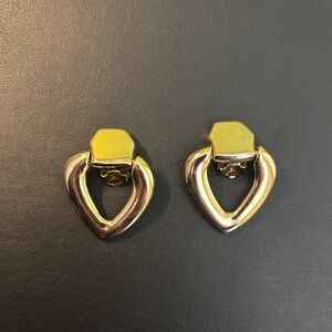 Vintage Gold Heart Clip On Earrings